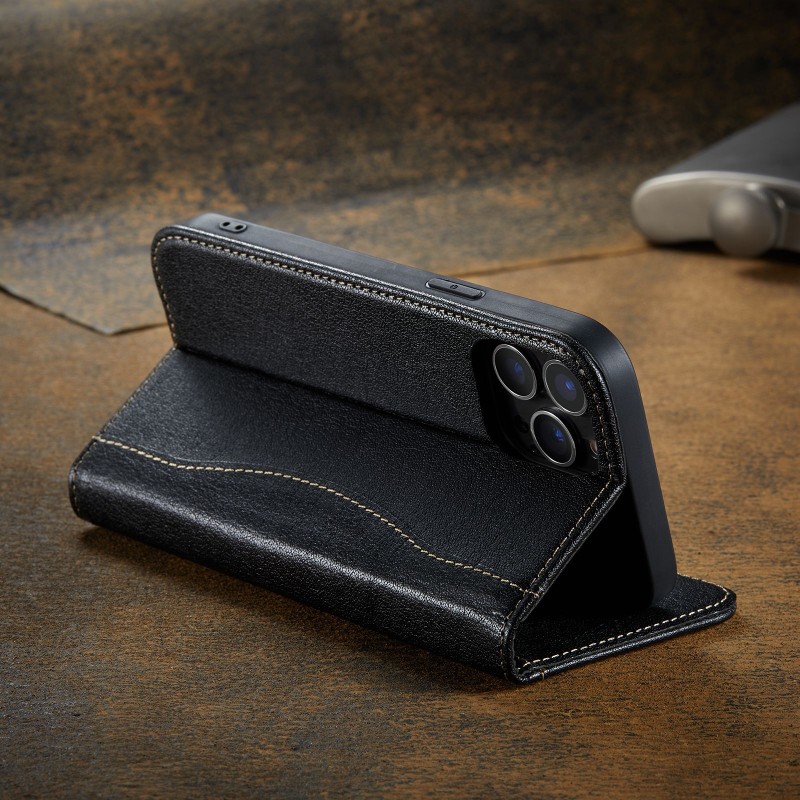 Genuine Leather Wallet-style Flip iPhone Case